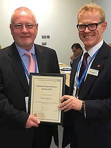 Derek Bolton receiving The Shrewsbury and Telford Hospital Chairman's Award